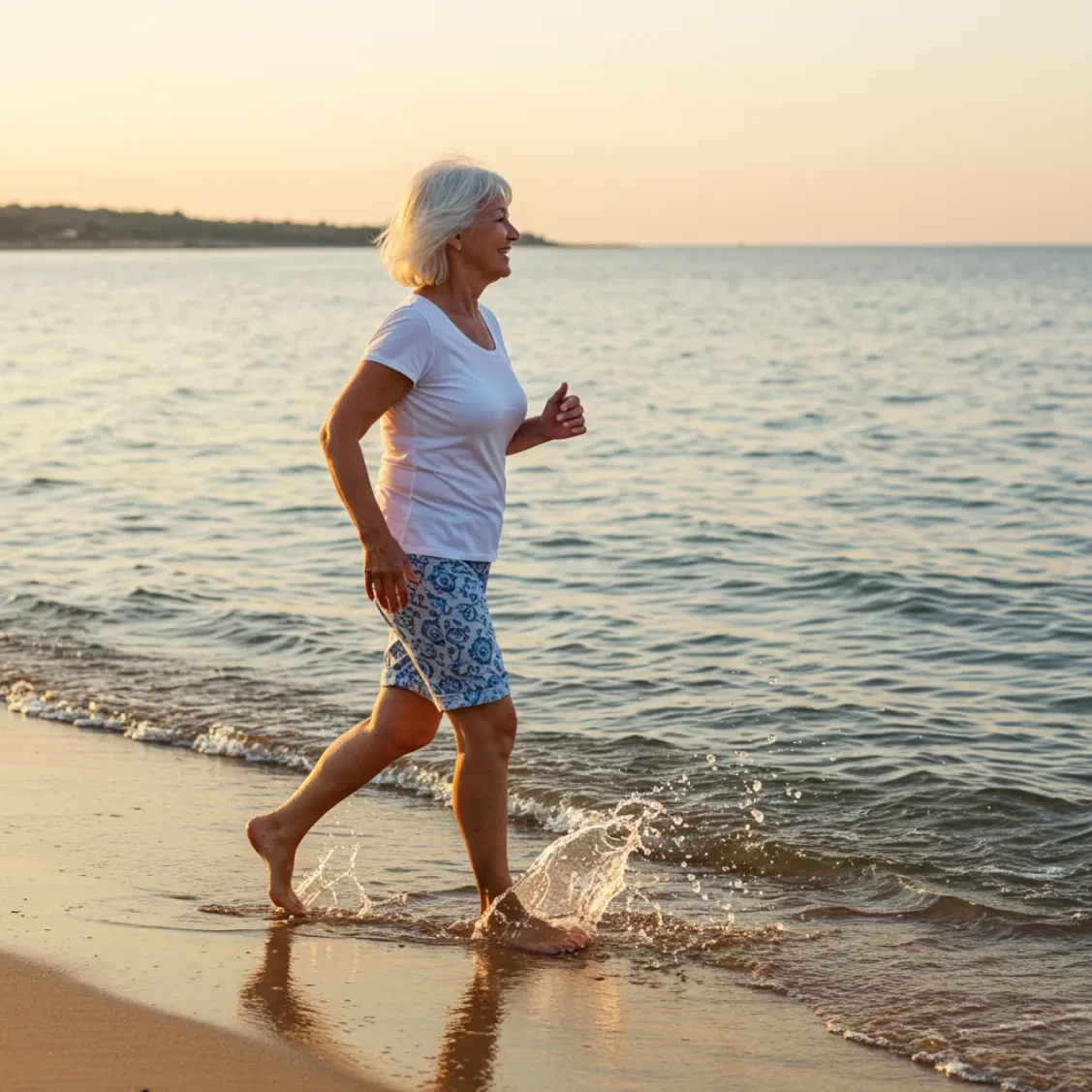 Mulher brincando com netos